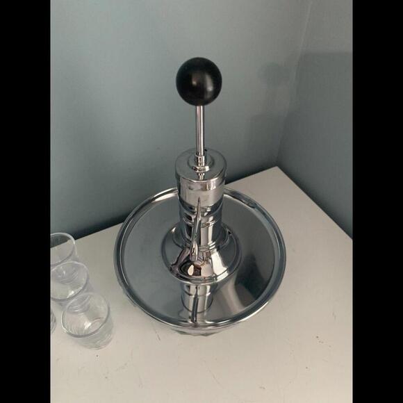 Vintage Liquor Dispenser Glass Chrome MCM Cocktail Bar Park Industries Shots - Picture 6 of 11